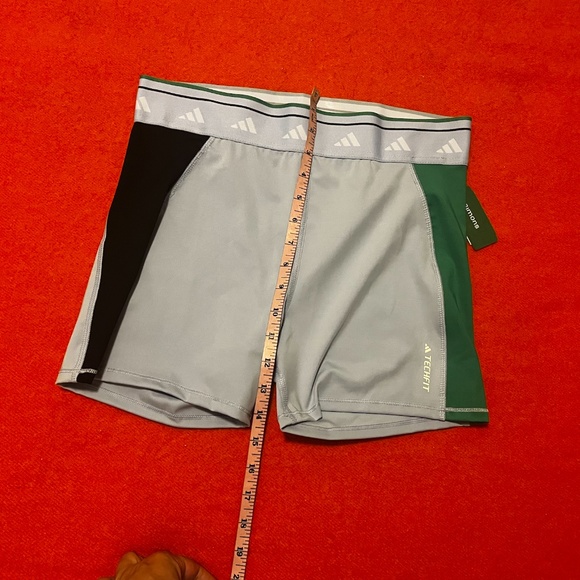 Adidas baby blue, green and black techfit colour-block bike short NWT - Picture 12 of 12